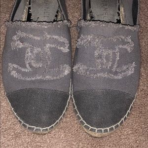 Chanel Canvas Espadrilles. 100% Authentic. Gray.